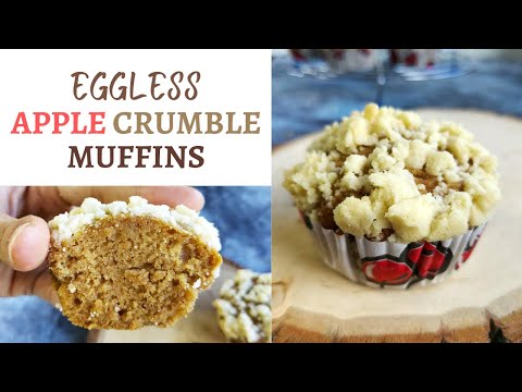 Eggless Apple Crumble Muffins Recipe