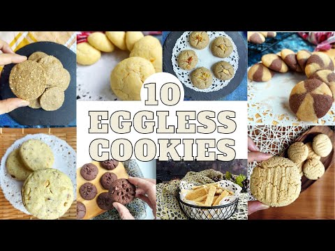 10 Eggless Cookies Recipe | easy cookies recipe | learn how to make cookies at home