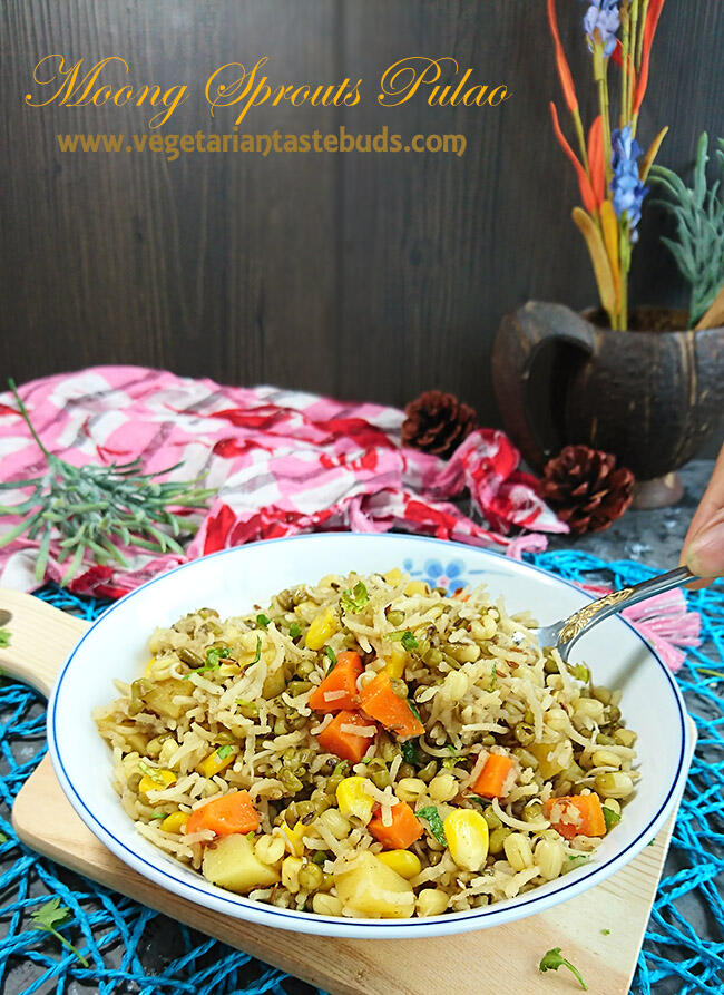 moong sprouts pulao recipe