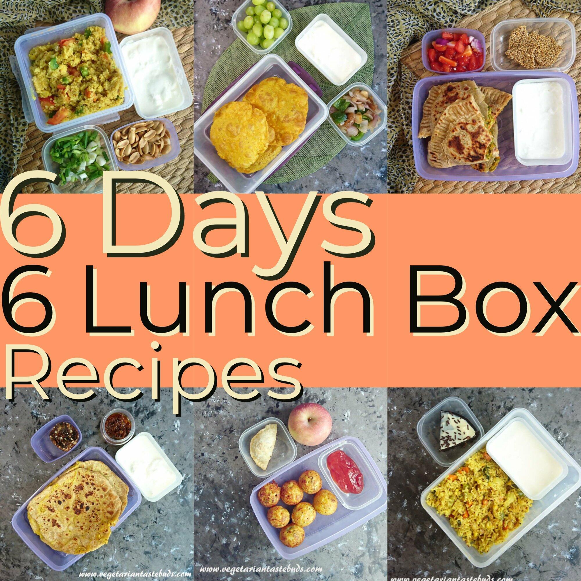 Lunch Box Recipes Menu 6 Days 6 Lunch Box Recipes Easy To Make 