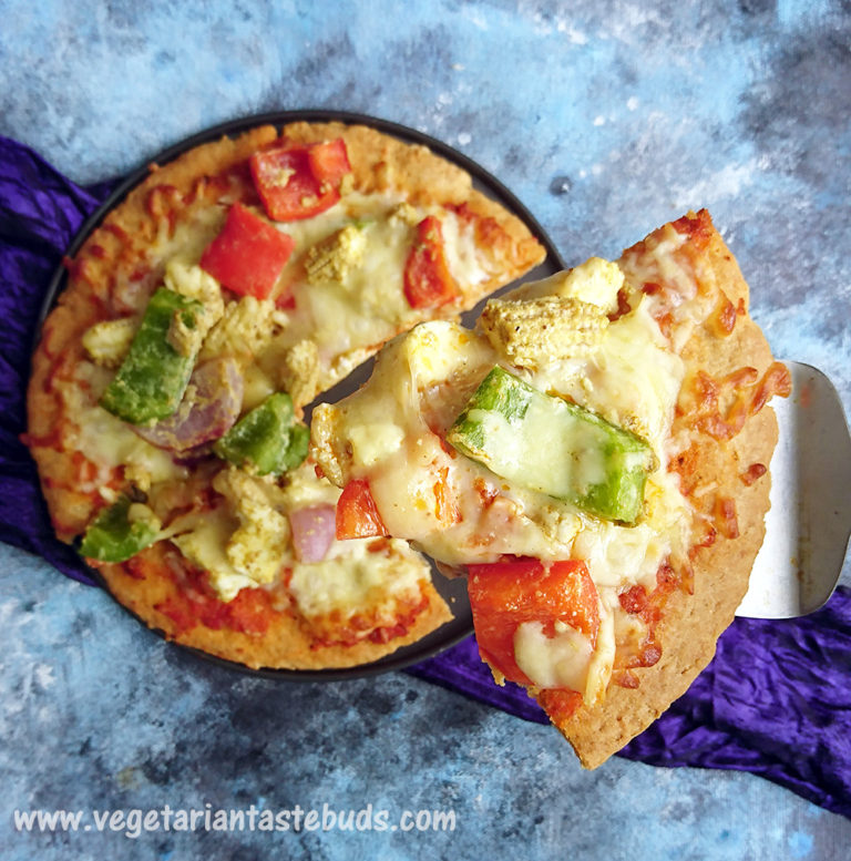 Whole Wheat Paneer Tikka Pizza without Yeast | No yeast paneer pizza